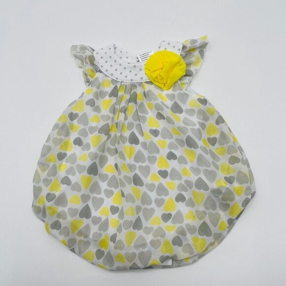 Cuddle Bear Collection Other - Cuddle Bear Collection Baby Girls 3M Heart Print Chiffon Romper One Piece 2181
